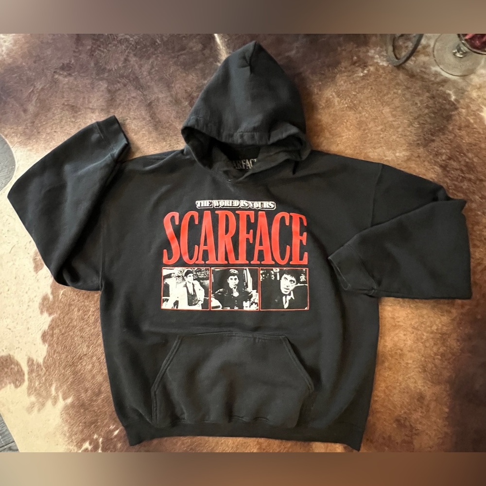 Vintage Scarface Graphic Black Hoodie - Men’s Pullover Sweatshirt